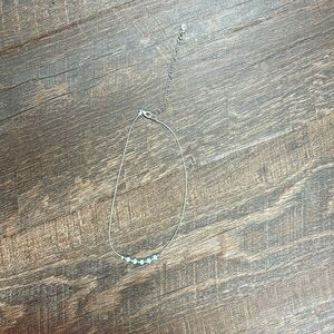 Blue beaded Choker Necklace silver chain